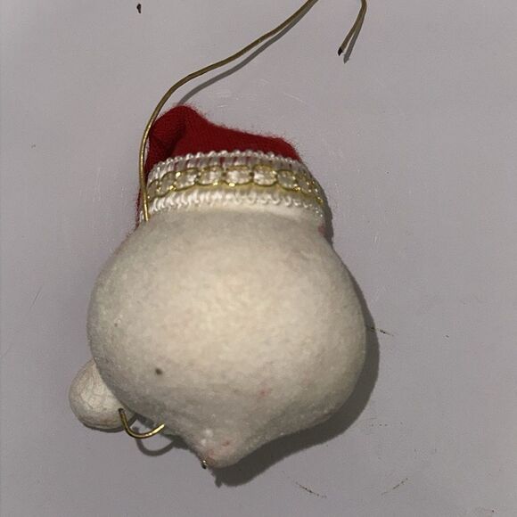 Vintage 60s/70s Santa Face Head Styrofoam Flocked Christmas Ornament - Picture 2 of 4